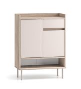 Ladekast / commode / smal / Soft-Close functie / Maten: 70 x 34 x 95 cm / 6 vakken / Kleur: eiken Cremona / kasjmier / 1 lade / ABS-randen / voor de voorruimte
