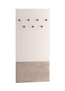 Kapstok / garderobe / smal / Kleur: kasjmier / bruin / 7 haken / Maten: 90 x 34 x 55 cm / incl. fluwelen bekleding / Haken: zwart / ABS-randbescherming / voor de voorruimte
