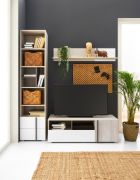 Woonkamer - Set D Schilde, 3-delig, kleur: wit eiken / wit / antraciet