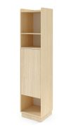 Open kast / Kleur: eiken Mavelie / Macadamia / 1 draaideur / 6 vakken / 45 x 42 x 195 cm / Poten: metaal / Push-to-open functie / Boekenkast