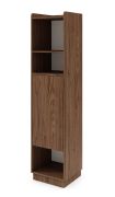 Open kast / Kleur: Cashmere / Alba Walnut / 1 draaideur / 6 vakken / 45 x 42 x 195 cm / Push-to-open functie / Boekenkast / voor in huis