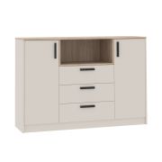 Ladekast / Fafe 05 / 95 x 137 x 40 cm / Kasjmier / Cremona eik / 2 deuren / Tweekleurig / 3 lades / 7 vakken / Soft close / Veel opbergruimte
