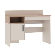 Bureau / 87 x 110 x 55 cm / Fafe 02 / kasjmier / eiken Cremona / hout look / tweekleurig / 1 deur / 1 open vak / 1 lade / soft close