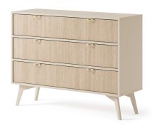 Ladekast Crewe 08, kleur: beige / eiken - Afmetingen: 80 x 106 x 38 cm (H x B x D)