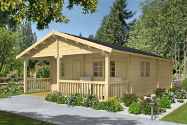 Vakantiehuis / chalet Kreuzkamp 01 incl. vloer - 70 mm blokhut profielplanken, vloeropp: 47.5 m², zadeldak