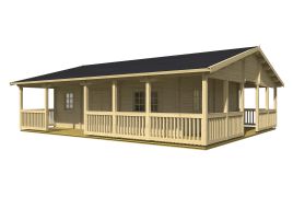 Vakantiehuis Seekogel incl. vloer - 70 mm blokhut profielplanken, grondoppervlakte: 85.3 m², zadeldak