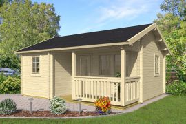 tuinhuis Madrisa 01 incl. vloer - 70 mm blokhut profielplanken, grondoppervlakte: 27,6 m², zadeldak