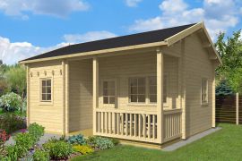 tuinhuis Madrisa 02 incl. vloer - 70 mm blokhut profielplanken, grondoppervlakte: 27,6 m², zadeldak