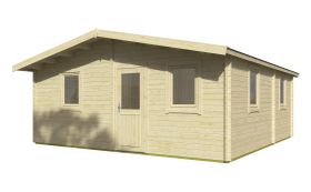 Tuinhuis / chalet Hochkar incl. vloer - profielplanken 40 mm, grondoppervlakte: 35,40 m², zadeldak, 6 ramen met isolatieglas met dubbele beglazing