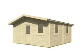 Tuinhuis / chalet Peilstein 01 incl. vloer - 40 mm blokhut profielplanken, grondoppervlakte: 25 m², zadeldak, 5 ramen met dubbele beglazing van isolatieglas