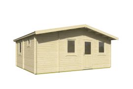 Tuinhuis / chalet Sonnstein 01 incl. vloer - profielplanken 40 mm, grondoppervlakte: 29,75 m², zadeldak, 5 ramen met isolatieglas met dubbele beglazing