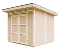 Tuinhuisje Weitra met dubbele deur en slot, dak: bitumen dakshingles, vloer inbegrepen, onbehandeld, bruikbare oppervlakte: 6 m², 236 x 250 cm, wand: 10 mm