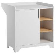 Ladekast /commode Majvi 01 incl. aankleed unit, kleur: wit / eiken - Afmetingen: 90 x 89 x 76 cm (H x B x D)