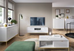 Complete set voor de woonkamer J Worthing, 5-delig, kleur: wit / goud