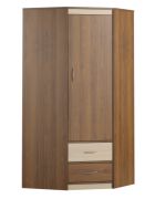 kledingkast / hoekkast Pasuruan 16-, kleur: walnoten / ahorn - afmetingen: 195 x 85 x 85 cm (H x B x D)