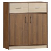 Ladekast / dressoir Pasuruan 08, kleur: Walnoot / Esdoorn - Afmetingen: 95 x 85 x 37 cm (H x B x D)