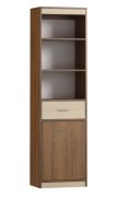 Half open kast Pasuruan 04, kleur: Walnoot / Esdoorn - Afmetingen: 195 x 54 x 37 cm (H x B x D)