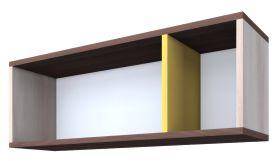 wandrek / hangplank Kerema 12, kleur: noten / iep / geel - afmetingen: 35 x 100 x 25 cm (H x B x D)