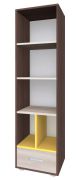 Open kast Kerema 02, kleur: noten / iep / geel - afmetingen: 190 x 50 x 41 cm (H x B x D)