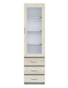 Highboard / vitrinekast Pamulang 01, kleur: Sonoma eiken - afmetingen: 200 x 52 x 40 cm (H x B x D)