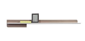 Bulolo 02 wandrek / hangplank, kleur: wit / noten - afmetingen: 19 x 120 x 22 cm (H x B x D)