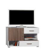 TV-onderkast Bulolo 18, kleur: wit / noten - afmetingen: 61 x 100 x 50 cm (H x B x D)