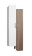 Hangkast Bulolo 10, kleur: wit / noten - afmetingen: 110 x 50 x 30 cm (H x B x D)