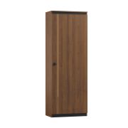 Kolommenkast / kast Mojokerto 22, kleur: Walnoot / Zwart - Afmetingen: 194 x 70 x 39 cm (H x B x D)