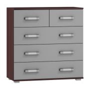Ladekast /dressoir Tabubil 03, Kleur: Wengé / Grijs - Afmetingen: 92 x 90 x 41 cm (H x B x D)