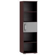 open kast Tabubil 16, Kleur: Wengé / Grijs - Afmetingen: 145 x 41 x 41 cm (H x B x D)