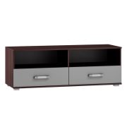 TV-onderkast Tabubil 09, kleur: Wengé / Grijs - Afmetingen: 48 x 135 x 48 cm (H x B x D)
