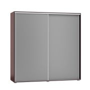 Schuifdeurkast / kledingkast Tabubil 32, kleur: Wengé / Grijs - Afmetingen: 200 x 200 x 60 cm (H x B x D)