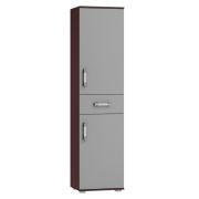 Kast Tabubil 24, Kleur: Wengé / Grijs - Afmetingen: 200 x 50 x 41 cm (H x B x D)