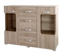 vitrinekast Kikori 20, kleur: Sonoma eiken - afmetingen: 103 x 130 x 40 cm (H x B x D)