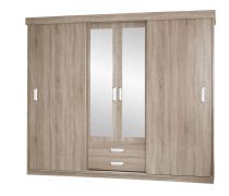 Schuifdeurkast / kleerkast Kikori 13, kleur: Sonoma eiken - afmetingen: 210 x 200 x 62 cm (H x B x D)