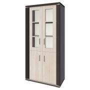 Vitrinekast Aitape 35, kleur: donker Sonoma eiken / licht Sonoma eiken - afmetingen: 188 x 92 x 40 cm (H x B x D)