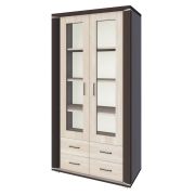 Vitrinekast Aitape 36, kleur: donker Sonoma eiken / licht Sonoma eiken - afmetingen: 188 x 100 x 40 cm (H x B x D)