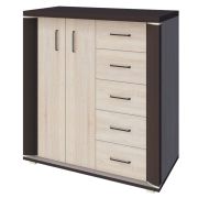 Ladekast /dressoir Aitape 40, kleur: donker Sonoma eiken / licht Sonoma eiken - afmetingen: 105 x 100 x 40 cm (H x B x D)