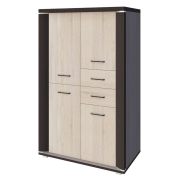 kast Aitape 01, kleur: donker Sonoma eiken / licht Sonoma eiken - afmetingen: 145 x 92 x 40 cm (H x B x D)