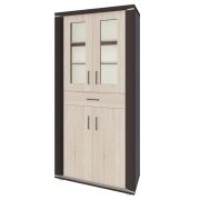 Vitrine / kast Aitape 31, kleur: donker Sonoma eiken / licht Sonoma eiken - afmetingen: 188 x 90 x 40 cm (H x B x D)