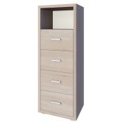 ladekast / dressoir Kerowagi 01, kleur: Sonoma eiken - afmetingen: 150 x 55 x 41 cm (H x B x D)