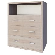 ladekast / dressoir Kerowagi 22, kleur: Sonoma eiken - afmetingen: 120 x 100 x 41 cm (H x B x D)