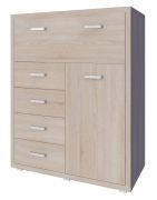 ladekast / dressoir Kerowagi 23, kleur: Sonoma eiken - afmetingen: 125 x 100 x 41 cm (H x B x D)