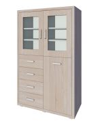 Vitrinekast Kerowagi 03, kleur: Sonoma eiken - afmetingen: 160 x 100 x 41 cm (H x B x D)