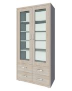 Vitrinekast Kerowagi 02, kleur: Sonoma eiken - afmetingen: 200 x 100 x 41 cm (H x B x D)