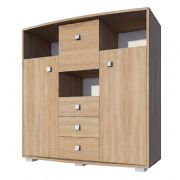 Ladekast /dressoir Rabaul 05, kleur: Sonoma eiken - afmetingen: 126 x 130 x 40 cm (H x B x D)