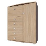 Ladekast /dressoir Rabaul 01, kleur: Sonoma eiken - afmetingen: 140 x 120 x 40 cm (H x B x D)