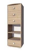 Open kast Rabaul 13, kleur: Sonoma eiken - afmetingen: 138 x 49 x 40 cm (H x B x D)