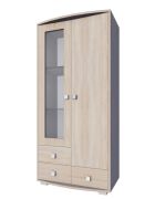 Vitrinekast Rabaul 36, kleur: Sonoma eiken - afmetingen: 167 x 80 x 40 cm (H x B x D)