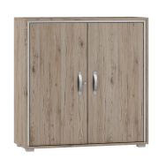 Ladekast /dressoir Cianjur 07, Kleur: Eik / Wit - Afmetingen: 108 x 105 x 40 cm (H x B x D)